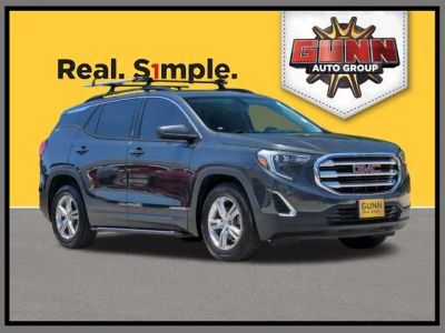 2019 GMC Terrain SLE in Graphite Gray Metallic — front three-quarter view