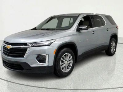 2023 Chevrolet Traverse LS in Sterling Gray Metallic — front three-quarter view