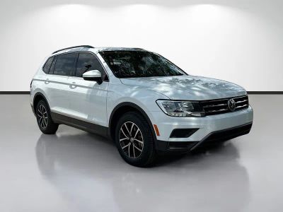2021 Volkswagen Tiguan 2.0T SE in White — front three-quarter view