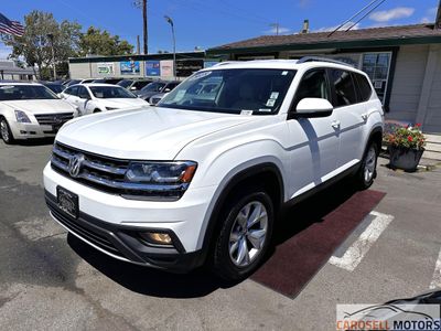 2018 Volkswagen Atlas in White — front three-quarter view
