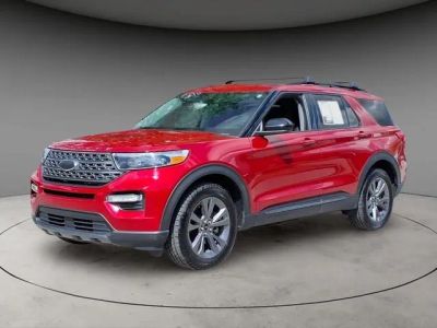 2023 Ford Explorer XLT in Red Metallic — front three-quarter view