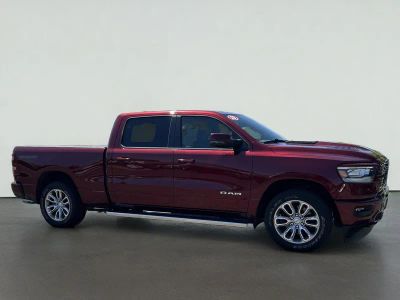 2023 RAM 1500 Laramie Crew Cab 4x4 6'4' Box in Delmonico Red Pearlcoat — front three-quarter view