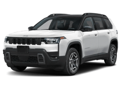 2026 Jeep Cherokee Overland in Bright White Clearcoat — front three-quarter view