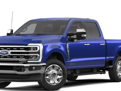 2026 Ford F-250SD Lariat 4WD CREW CAB in Blue Metallic — front three-quarter view