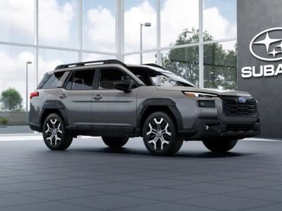 2026 Subaru OUTBACK Touring XT in River Rock Pearl — front three-quarter view