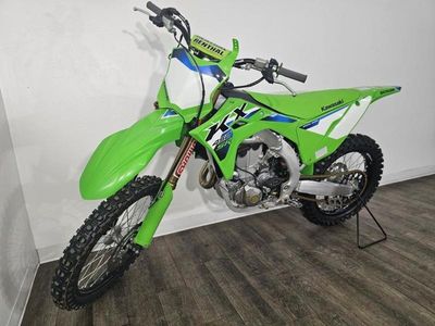 2026 Kawasaki KX450SR in LIME GREEN — front three-quarter view