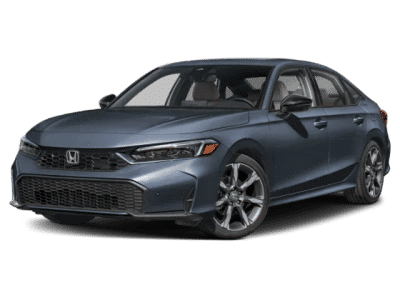 2026 Honda Civic Hybrid Sport Touring in Gray — front three-quarter view