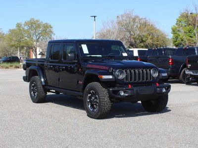 2026 Jeep Gladiator Rubicon X in Black Clear-Coat Exterior Paint — front three-quarter view