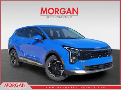 2026 Kia Sportage EX in Nebular Blue — front three-quarter view
