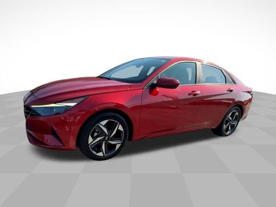 2023 Hyundai Elantra SEL in Red — front three-quarter view