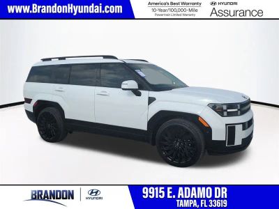 2026 Hyundai SANTA FE Calligraphy in White — front three-quarter view