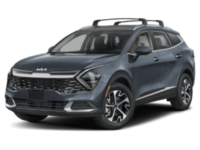 2025 Kia Sportage Hybrid EX in Gray — front three-quarter view