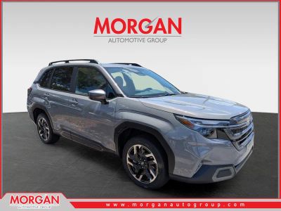 2026 Subaru Forester Limited Hybrid in River Rock Pearl — front three-quarter view