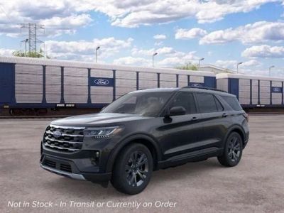 2026 Ford Explorer Active in Agate Black Metallic — front three-quarter view