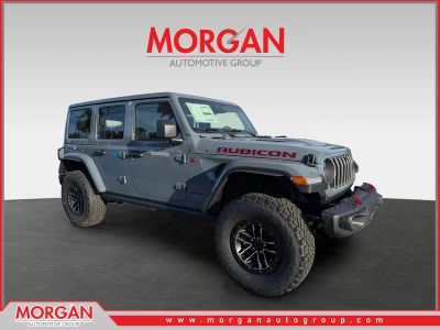 2026 Jeep Wrangler Rubicon X in Gray — front three-quarter view