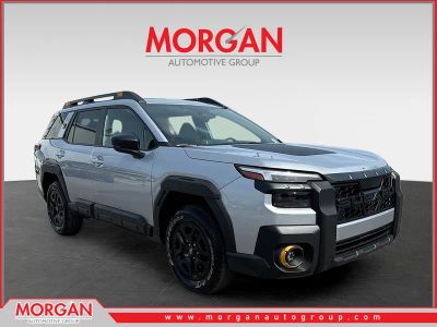 2026 Subaru Outback Wilderness in Ice Silver Metallic — front three-quarter view