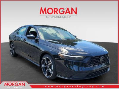 2026 Honda Accord Hybrid Sport in Crystal Black Pearl — front three-quarter view