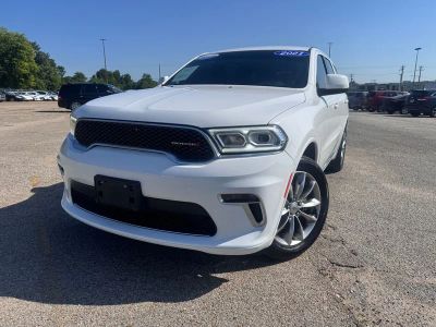 2021 Dodge Durango SXT Plus in White Knuckle Clearcoat — front three-quarter view