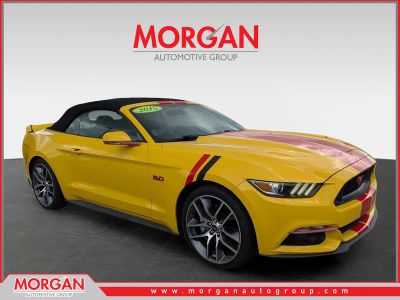 2015 Ford Mustang GT Premium in Yellow — front three-quarter view