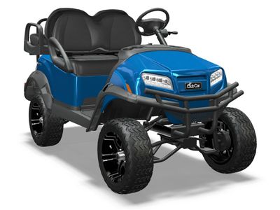 2026 Club Car Onward 4 Passenger Lifted Gas NA in Metallic Brilliant Blue — front three-quarter view