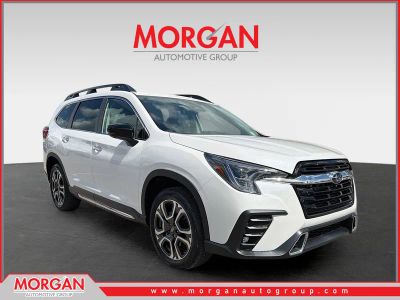 2026 Subaru Ascent Touring in Crystal White Pearl — front three-quarter view