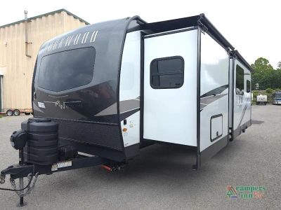 2025 Forest River RV Rockwood Ultra Lite — rear three-quarter view