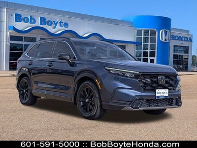 2023 Honda CR-V Hybrid Sport in Blue — front three-quarter view