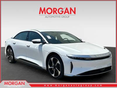 2023 Lucid Air Touring in Stellar White Metallic — front three-quarter view