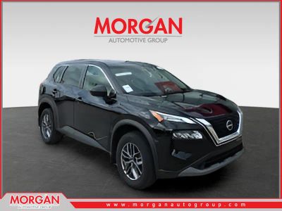 2023 Nissan Rogue S in Black — front three-quarter view