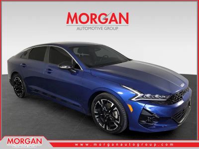 2023 Kia K5 GT-Line in Blue — front three-quarter view