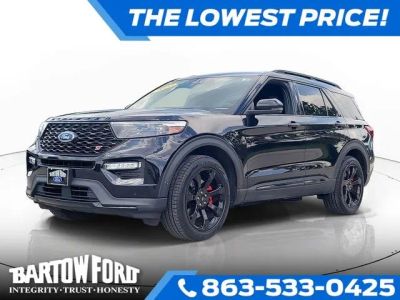 2023 Ford Explorer ST 3.0 V6 in Agate Black Metallic — front three-quarter view