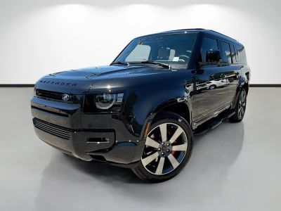 2026 Land Rover Defender 130 X in Santorini Black Metallic — front three-quarter view