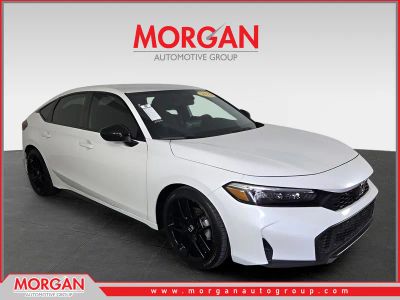 2025 Honda Civic Sport in White — front three-quarter view