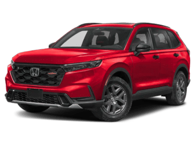 2026 Honda CR-V Hybrid TrailSport in Red — front three-quarter view