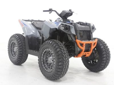 2025 Polaris Scrambler 850 in GRAY — front three-quarter view