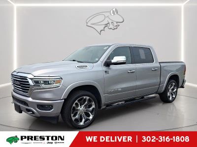 2020 RAM 1500 Longhorn in Billet Silver Metallic Clearcoat — front three-quarter view