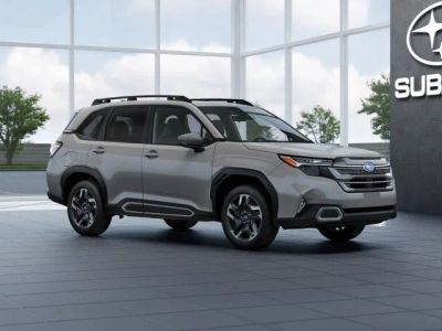 2026 Subaru FORESTER Limited in River Rock Pearl — front three-quarter view