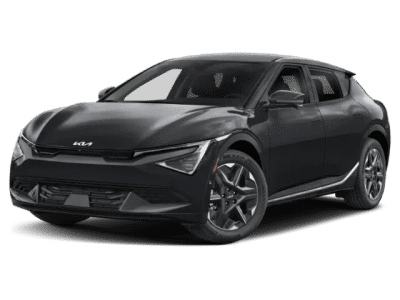 2026 Kia EV6 Light Long Range in Panthera Metal Gray — front three-quarter view