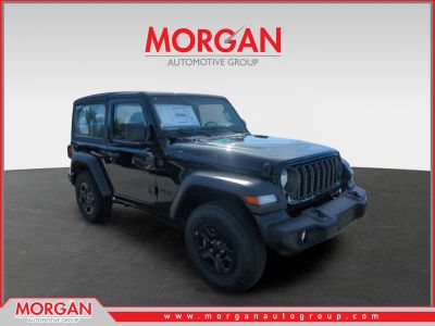 2026 Jeep Wrangler Sport in Black — front three-quarter view