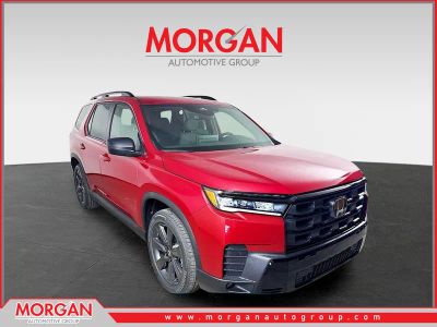 2026 Honda Pilot Sport in Radiant Red Metallic II — front three-quarter view