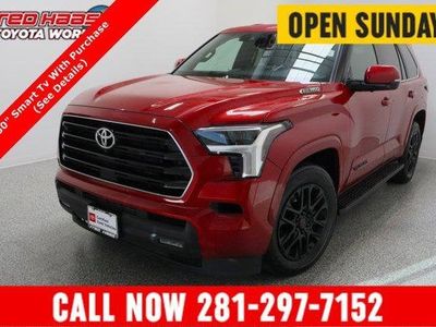 2025 Toyota Sequoia 4WD SR5 3.4T/Electric in Supersonic Red — front three-quarter view