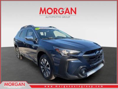 2025 Subaru Outback Touring XT in Blue — front three-quarter view