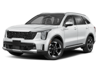 2026 Kia Sorento Hybrid EX in White — front three-quarter view