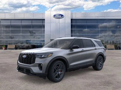2026 Ford Explorer ST-Line in Carbonized Gray Metallic — front three-quarter view