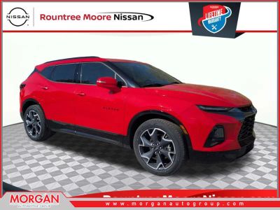 2021 Chevrolet Blazer RS in Red — front three-quarter view