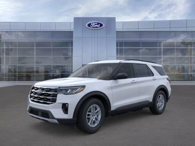 2026 Ford Explorer in A3 Silver — front three-quarter view