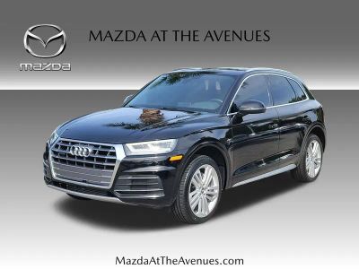 2020 Audi Q5 45 Premium Plus in Black — front three-quarter view