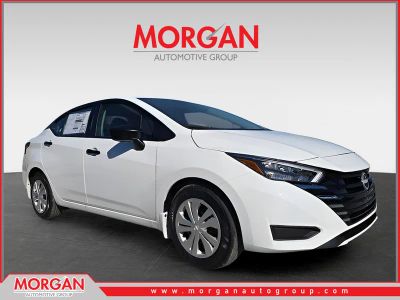 2025 Nissan Versa 1.6 S in White — front three-quarter view