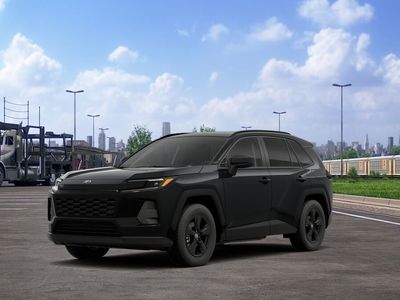 2026 Toyota RAV4 LE in Midnight Black Metallic — front three-quarter view