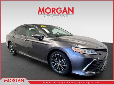 2024 Toyota Camry XLE in Predawn Gray Mica — front three-quarter view